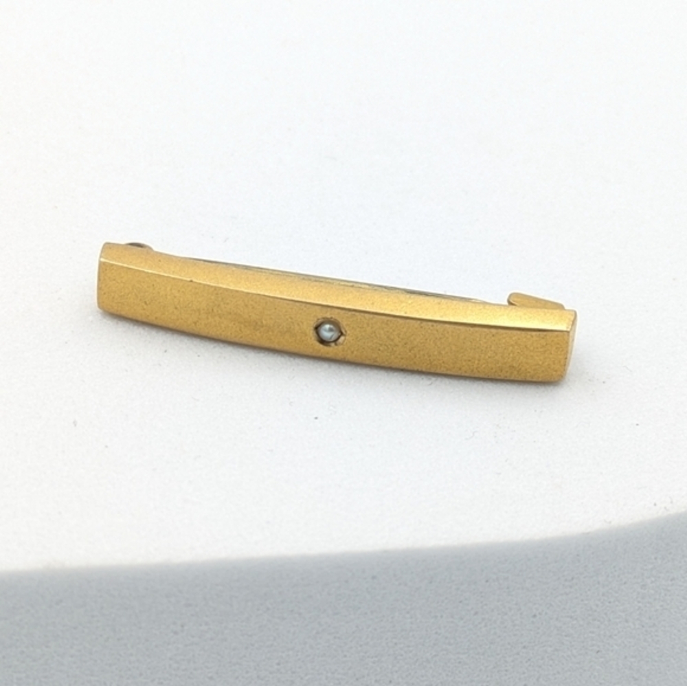 Antique Victorian seed pearl bar brooch pin lingerie pin